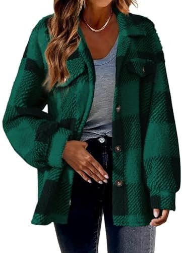 41acJjwVRyL._AC_.jpg Generic Womens Flannel Shacket Jacket Plaid Button Down Long Sleeve Lapel Shirt Coat Trendy Casual 2024 Fall Fashion Clothes