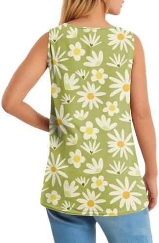 41aw9iRjgqL._AC_.jpg Tank Tops for Women Summer V Neck Tops Casual Button Down Floral Printed Shirts Loose Fit Sleeveless Cute T Shirts