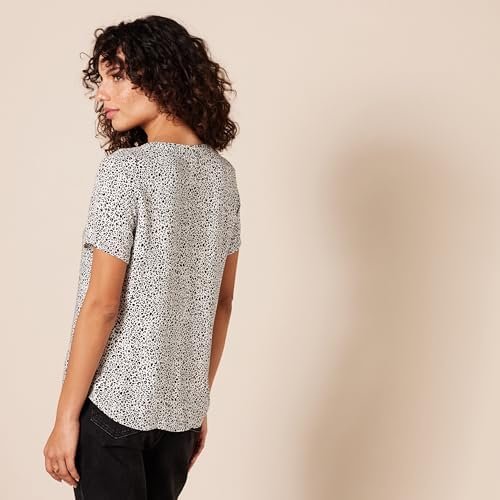 Amazon Essentials Women's Relaxed-Fit Short-Sleeve Woven Blouse