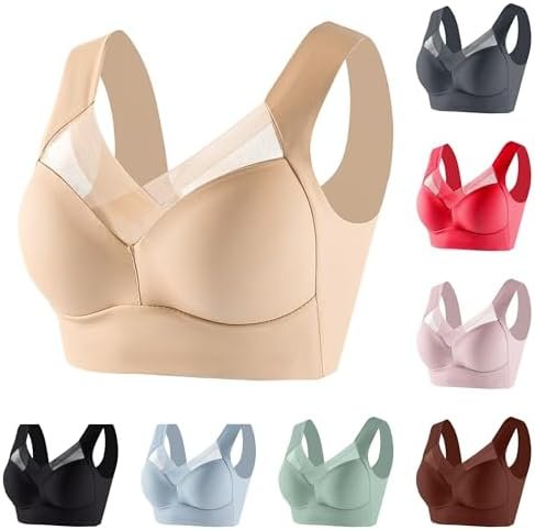 41c5FSmkoUL._AC_.jpg Women Comfort Lightweight Wireless Bras Posture Correcting Bra for Seniors Plus Size Full Coverage Soft Everyday Bra