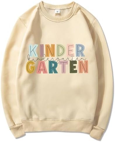 Generic Teacher Sweatshirts for Women Back to School Clothes Graphic Long Sleeve Crewneck Shirt First Day Fall Grade Outfits