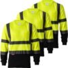 ProtectX Men's High Visibility Heavy Duty Long Sleeve Reflective Safety T-Shirts for Construction, Class 2-3 Type R
