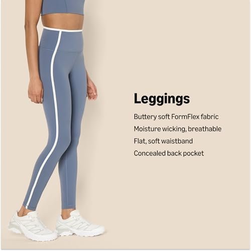Amazon Essentials Women's Active FormFlex Buttery Soft High Waist 27.5" Inseam Full Length Yoga Leggings with Contrast Trim