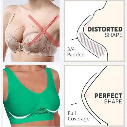 41eLwoIlVsL._AC_.jpg Sports Bras for Women High Support Full Coverage Anti Sagging Bra Plus Size Wireless Comfort Yoga Gym Lift up Air Bra