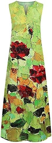 Ceboyel Womens Boho Floral Maxi Dresses Floral Flowy Long Dresses Sleeveless Sun Dress Casual Summer Trendy Outfits 2024