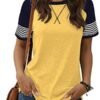 Adibosy Women Summer Casual Shirts: Short Sleeve Striped Tunic Tops - Womens Crew Neck Tee Tshirt Blouses