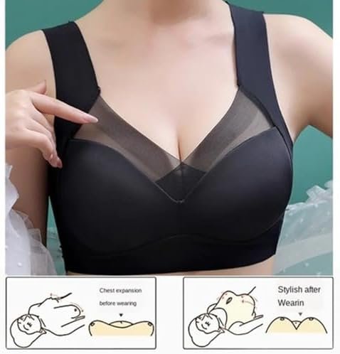 Uranda Everyday Bras for Women, Zenchic No Underwire Seamless Full Coverage Wireless Non-Padded Correcting Bra