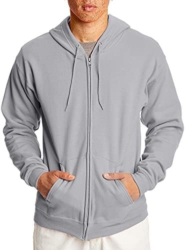 41fIrH7S3AL._AC_.jpg Hanes, Ecosmart Fleece Full-zip Hoodie for Men, Hooded Sweatshirt