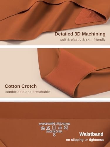 41fbLuoZ0SL._AC_.jpg Womens Underwear Full Coverage No Show High Waisted Seamless Ladies Panties 6 Pack