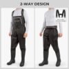 Calamus WaveWalker Fishing Waders for Men & Women, 100% Waterproof PVC Waders with Slip-Resistant Boots, Tear-Resistant Nylon