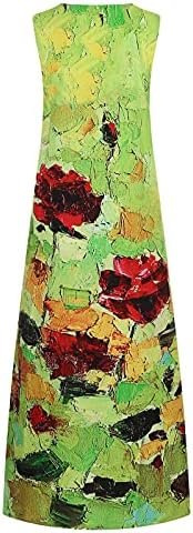 Ceboyel Womens Boho Floral Maxi Dresses Floral Flowy Long Dresses Sleeveless Sun Dress Casual Summer Trendy Outfits 2024