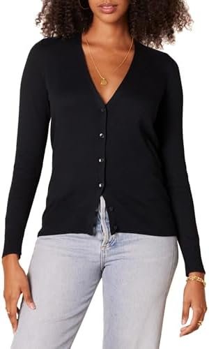 Amazon Essentials Women's Lightweight V-Neck Cardigan Sweater (Available in Plus Size)