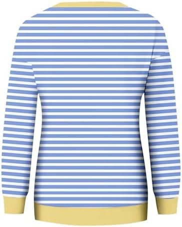 41hHrp4Pl6L._AC_.jpg Generic Striped Shirt Women, Casual Crewneck Loose Soft Long Sleeve Sweatshirt Pullover Plus Size Fall Tops Loose Fit Blouses