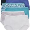 Hanes Women's High-Waisted Brief Panties, 6-Pack, Moisture-Wicking Cotton Brief Underwear (Colors May Vary)