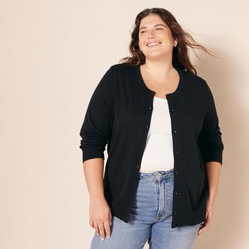 Amazon Essentials Women's Lightweight Crewneck Cardigan Sweater (Available in Plus Size)