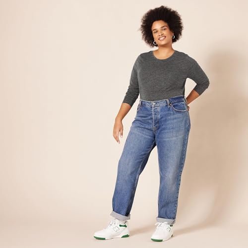 Amazon Essentials Women's Regular-Fit Long-Sleeve Crewneck T-Shirt (Available in Plus Size)