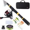 41lLzdwN7wL._AC_.jpg Sougayilang Fishing Rod Reel Combo with Telescopic Fishing Pole Spinning Reel Carrier Bag for Travel Saltwater Freshwater Fishing