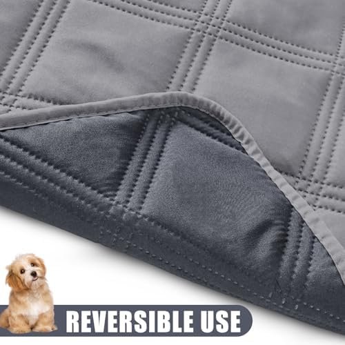Smiry Waterproof Dog Bed Cover Blanket 30x70, Soft Reversible Pet Blanket, Washable Leakproof Cats Dogs Couch Cover for Sofa, Couch, Furniture, Grey/Dark Grey