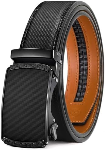 41ls2iISO1L._AC_.jpg Zitahli Belt Men, Ratchet Belt Dress with 1 3/8" Premium Leather,Slide Belt with Easier Adjustable Automatic Buckle
