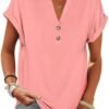 41mFNH949L._AC_.jpg ANRABESS Womens Short Sleeve Henley Tops V Neck Dressy Casual Blouses Summer Trendy Tee Shirts 2025 Vacation Fashion Clothes