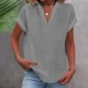 Linen Shirts for Women 2025 Vacation Beach Lightweight Gauze Tops Dressy Casual Loose Fit Comfy Blouse Y2k Tunic