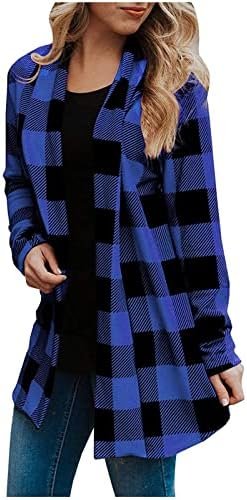 Womens Flannel Cardigan Sweaters Trendy Casual Lightweight Plaid Jacket Loose Long Sleeve Kimono Fashion Fall Outfits