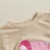 Toddler Baby Girl Summer Clothes Embroidered Letter Graphic Short Sleeve T-Shirt Shirts + Elastic Shorts Set