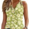 41qYzDrHrL._AC_.jpg Tank Tops for Women Summer V Neck Tops Casual Button Down Floral Printed Shirts Loose Fit Sleeveless Cute T Shirts