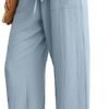 IWOLLENCE Women's Wide Leg Pants with Pockets High Waist Adjustable Knot Loose Casual Trousers Business Work Casual Pants