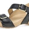 Dansko Trinity Wedge Sandal for Women – Contoured Footbed for All-Day Comfort and Support – Hook & Loop Strap with Buckle Detail – Lightweight Rubber Outsole