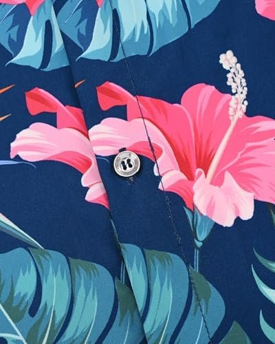 Hawaiian Shirt for Men Tropical Shirts Summer Beach Button Down Short Sleeve Luau Aloha Floral Cruise Vacation Outfit 2025