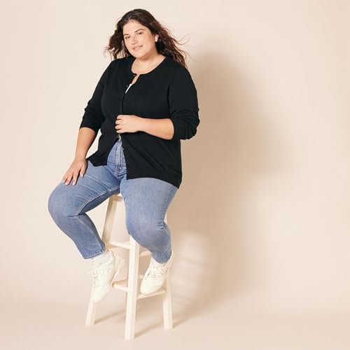 Amazon Essentials Women's Lightweight Crewneck Cardigan Sweater (Available in Plus Size)