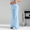 41tKz2gprQL._AC_.jpg Baggy Flare Sweatpants Women Cotton Drawstring High Waisted Yoga Pants with Pockets Y2k Casual Flowy Wide Leg Pants