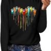 41u9yFbxjkL._AC_.jpg Dog Paw Love Heart Print T-Shirt for Women Long Sleeve Cute Graphic Tees Tops Crewneck Shirts