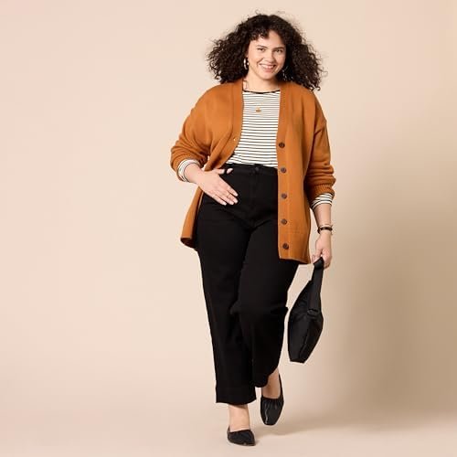 Amazon Essentials Women's Scoop Back Long Sleeve Slim-Fit Rib-Knit T-Shirt, Pack of 2