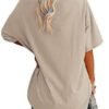 41uh04P2ZZS._AC_.jpg Ebifin Womens Oversized Tshirts V Neck Tee Shirts Half Sleeve Loose Fit T Shirt Cotton Tunic Tops 2025