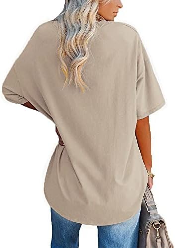 41uh04P2ZZS._AC_.jpg Ebifin Womens Oversized Tshirts V Neck Tee Shirts Half Sleeve Loose Fit T Shirt Cotton Tunic Tops 2025