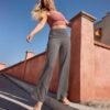 Yoga Pants for Women 2025 Baggy High Waist Tummy Control Wide Leg Pants Soft Sports Straight Leg Pants with Pockets