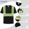 ProtectX High Visibility Short Sleeve Shirts Reflective Hi Vis Safety Shirts for Men and Women Shirts for Construction 1 Pack