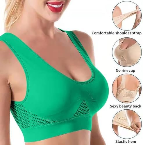 41xbApIB3SL._AC_.jpg Sports Bras for Women High Support Full Coverage Anti Sagging Bra Plus Size Wireless Comfort Yoga Gym Lift up Air Bra