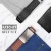 Zitahli Ratchet Belt for Men - 2 Packs Leather Mens belt For Gift Men Dress and Casual,Trim to Fit