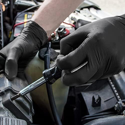 1st Choice Black Nitrile Gloves, Disposable, Latex-Free, 6 Mil, Textured, Industrial, for Mechanics, Cleaning, Automotive Use