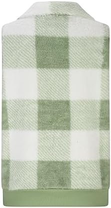 Womens Fashion Plaid Fleece Vest Casual Fuzzy Sleeveless Fuzzy Sherpa Vest Fluffy Zipper Jacket Warm Outerwear