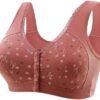 Bras for Older Women Front Closure No Underwire Full Coverage Push up Bra Plus Size Wireless Comfortable Everyday Bra