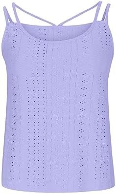 Womens Tank Tops Dressy Casual Eyelet Sleeveless Scoop Neck Camisole Shirts Loose Flowy Aesthetic Summer Beach Blouse