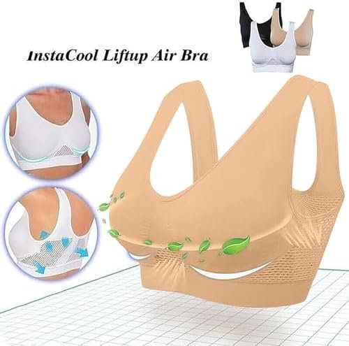 2025 New Breathable Cool Liftup Air Bra,Mesh Sports Bras for Women High Support,Plus Size Wireless Bras with Support and Lift