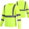Hi Vis Long Sleeve T Shirts Bulk Safety Fit Work Shirts Construction Shirts for Men 12pcs