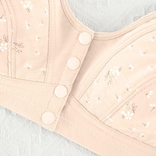41zPU2jHh6L._AC_.jpg Ellymuse Daisy Bras for Older Women Front Closure Wireless Push Up Bra Everyday Wirefree Comfortable Sleep Bras