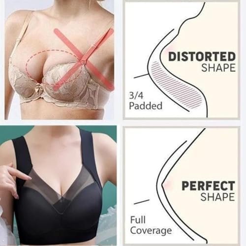 41zXSEHNVZL._AC_.jpg Women Comfort Lightweight Wireless Bras Posture Correcting Bra for Seniors Plus Size Full Coverage Soft Everyday Bra