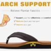 KuaiLu Men's Yoga Mat Leather Flip Flops with Arch Support Comfortable Cushion Walking Thong Sandals Slip On Indoor Outdoor